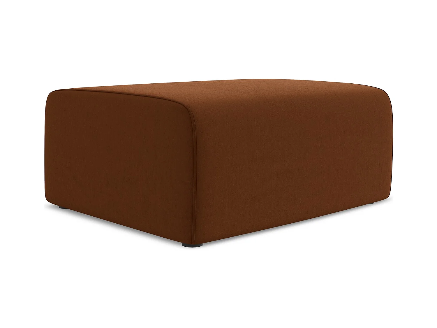 Pouf en Samt - terre cuite - KALEA