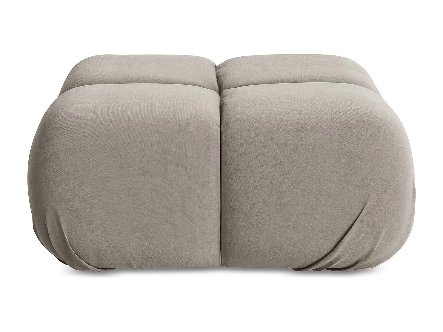 Puff em veludo taupe - LOKUA