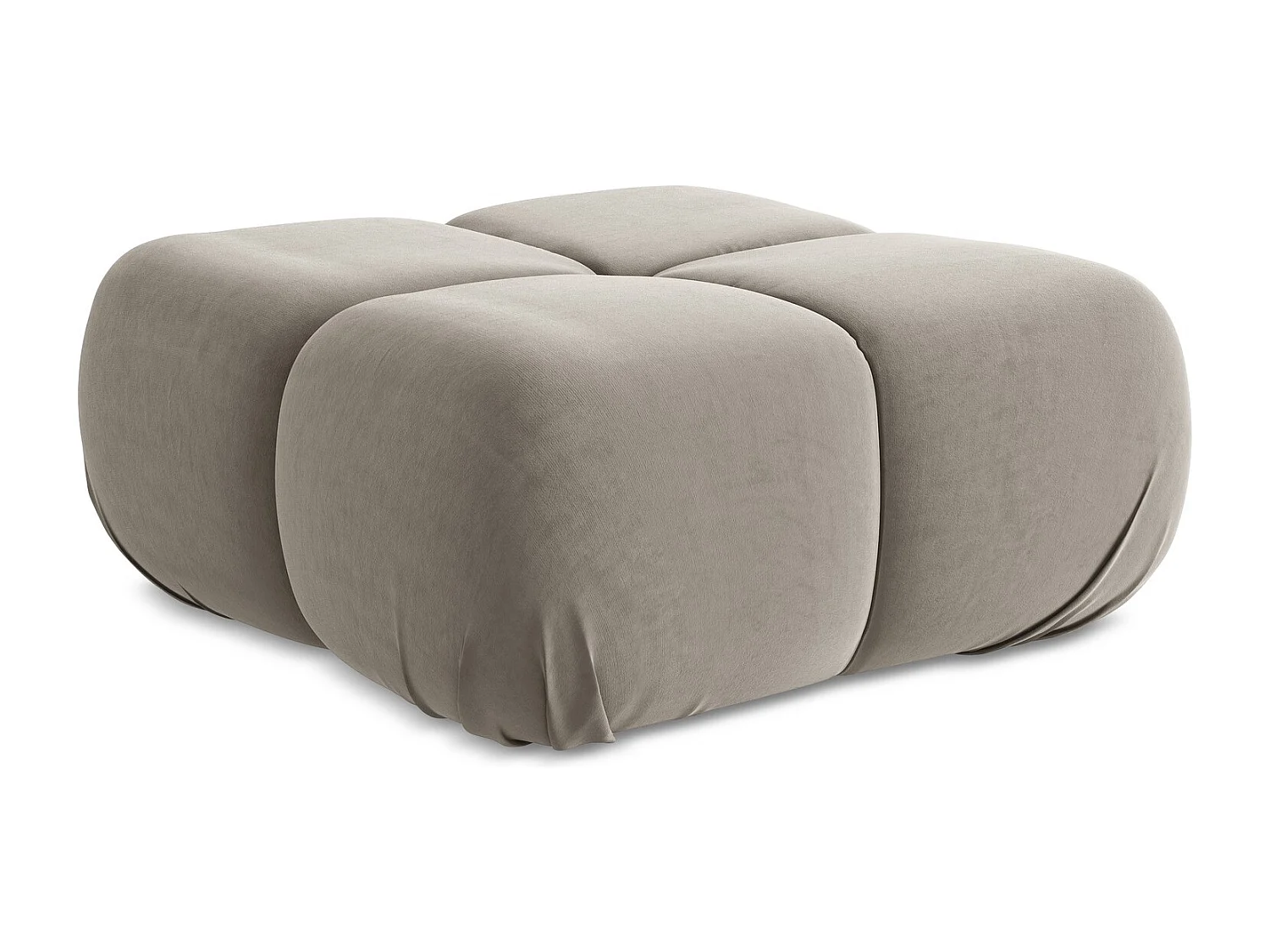 Pouf - Hocker - Samt - Taupe - LOKUA