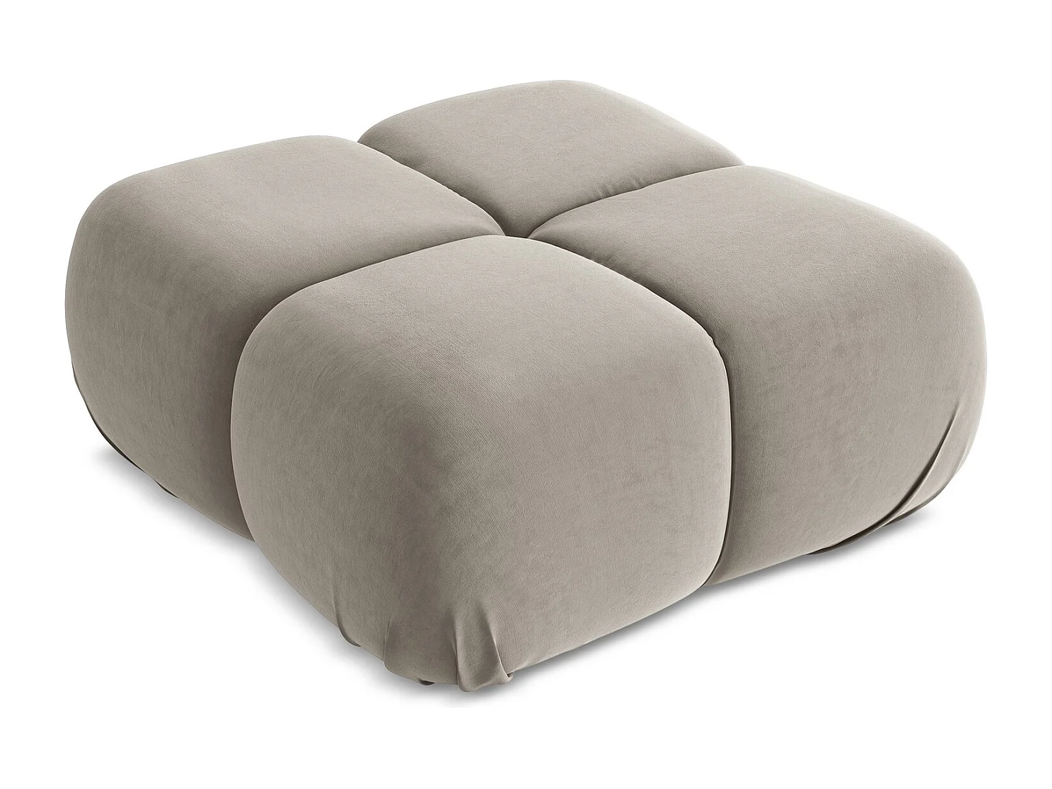 Pouf - Hocker - Samt - Taupe - LOKUA