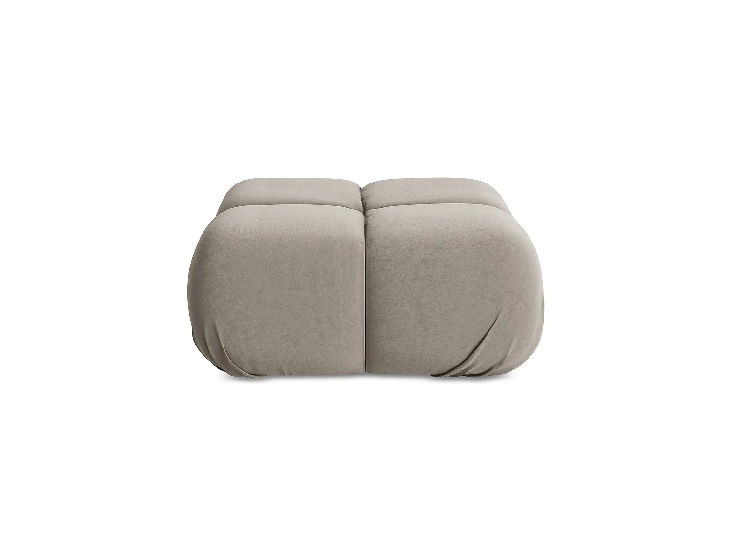Pouf en velours - taupe - SANREMO