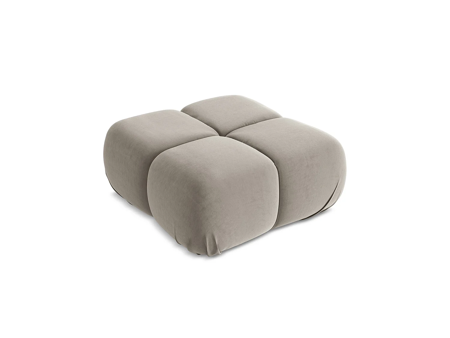 Pouf en velours - taupe - SANREMO
