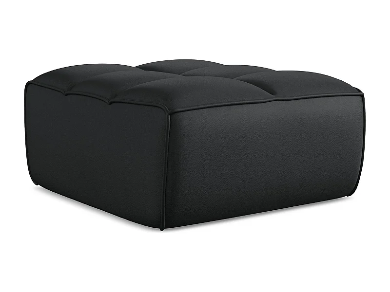 Pouf - Hocker - Kunstleder - Schwarz - KALAI