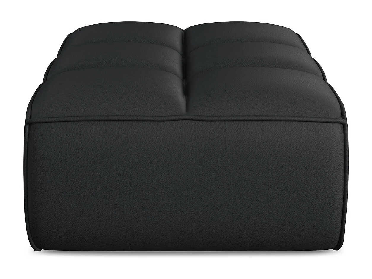 Pouf en Cuir artificiel - noir - KALAI