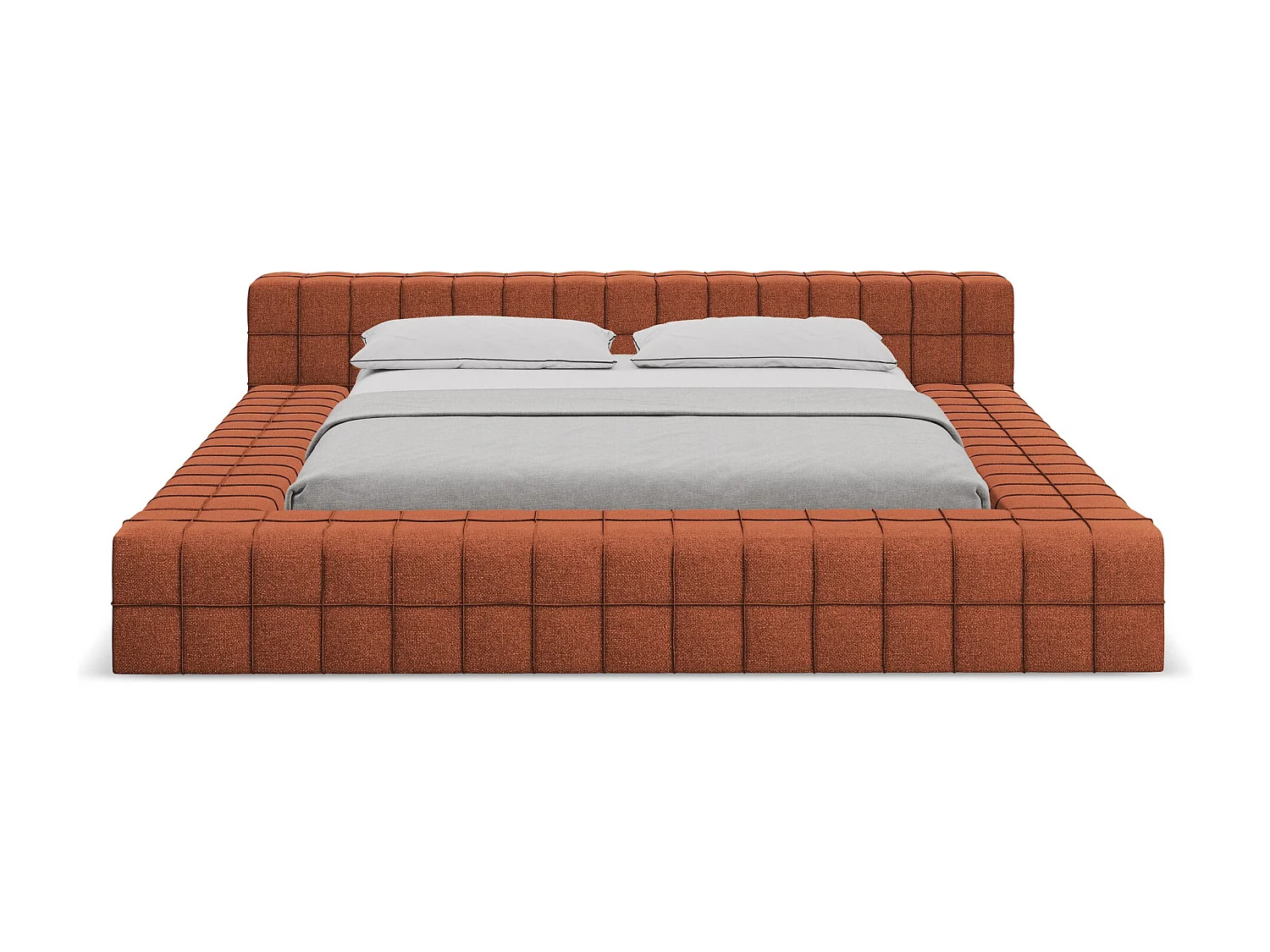 Tweepersoonsbed - 220 x 260 van Terracotta Chenille - AKELA