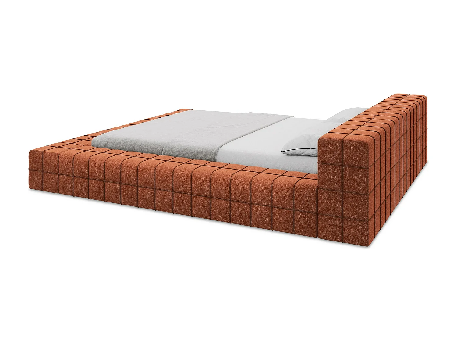 Tweepersoonsbed - 220 x 260 van Terracotta Chenille - AKELA