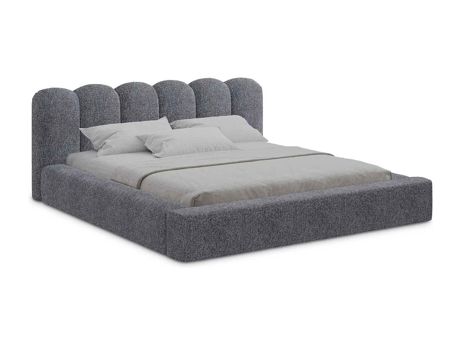 Bed met opbergruimte - 180 x 238 van Grafiet Structuurstof - MANO