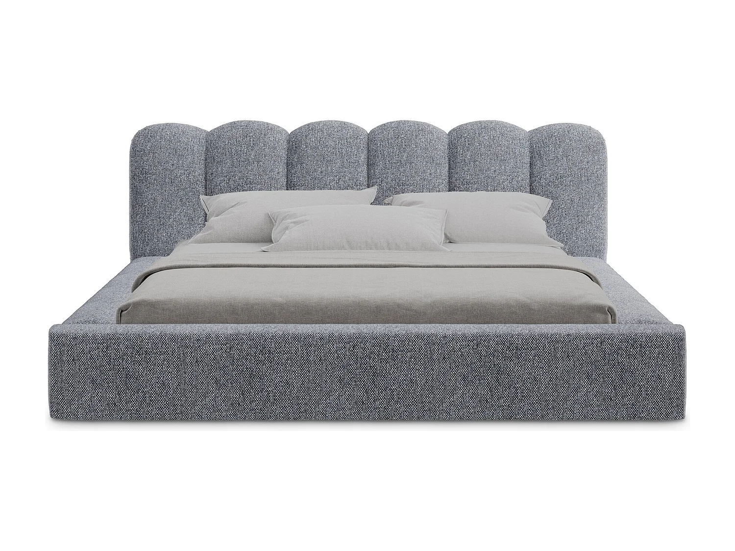 Bed met opbergruimte - 180 x 238 van Grafiet Structuurstof - MANO
