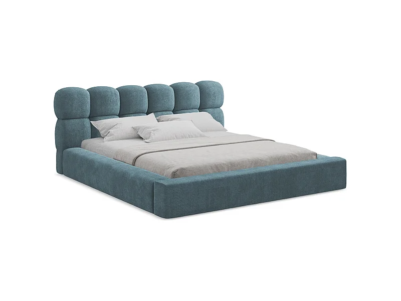 Polsterbed mit Stauraum - 220 x 240 - Chenille - Jeans - KAHU