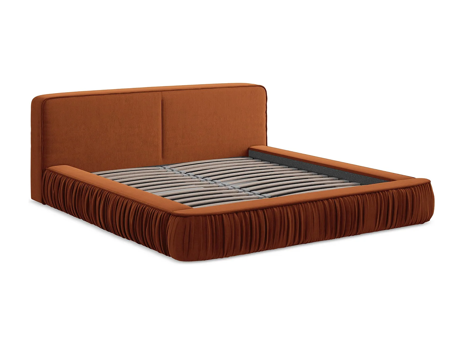 Bed met opbergruimte - 198 x 238 van Terracotta Fluweel - KEONI