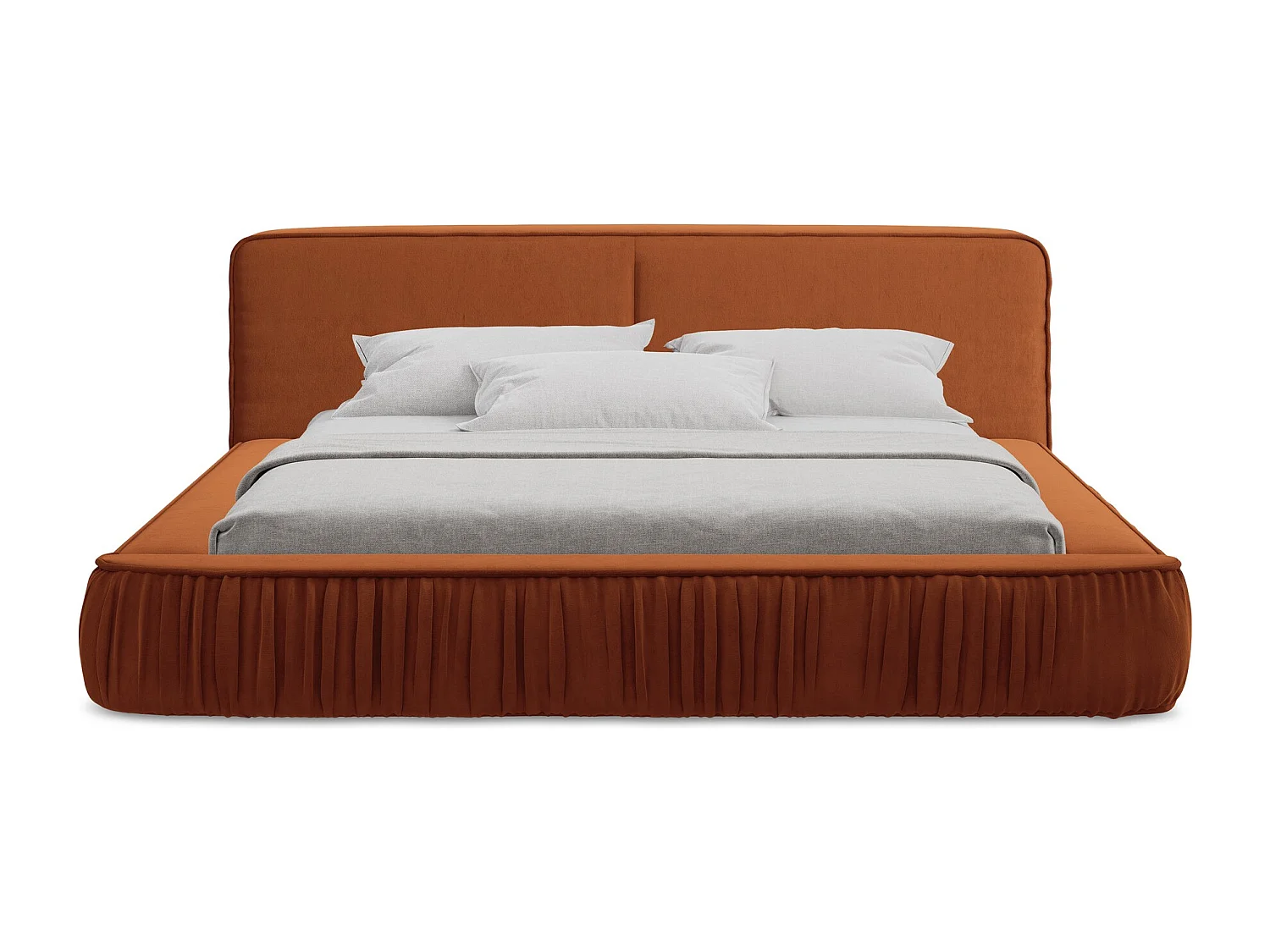 Bed met opbergruimte - 198 x 238 van Terracotta Fluweel - KEONI