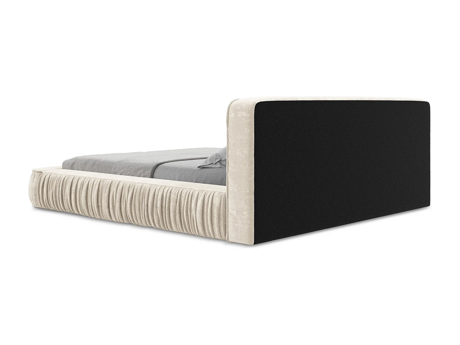 Polsterbed mit Stauraum - 218 x 238 - Chenille - Hell beige - KEONI