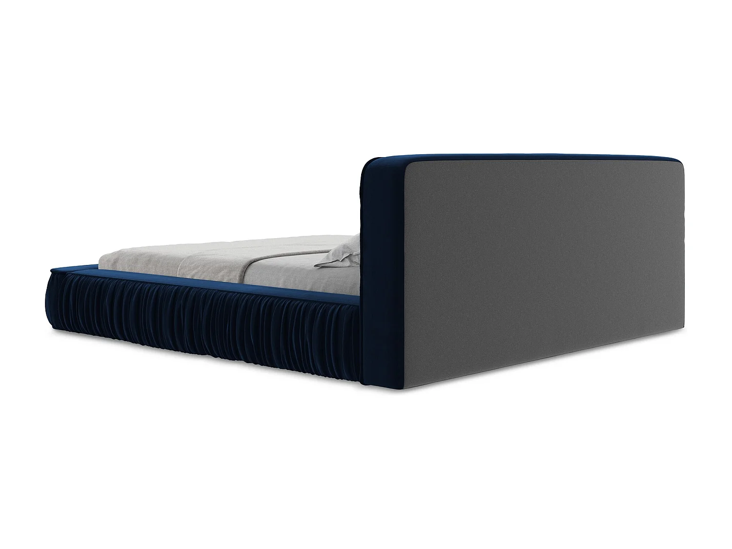 Lit rembourré avec rangement 218 x 238 - en Samt - bleu royal - KEONI