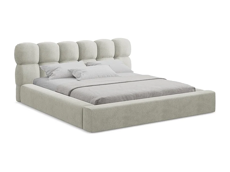 Lit rembourré avec rangement 200 x 240 - en Samt - gris clair - KAHU