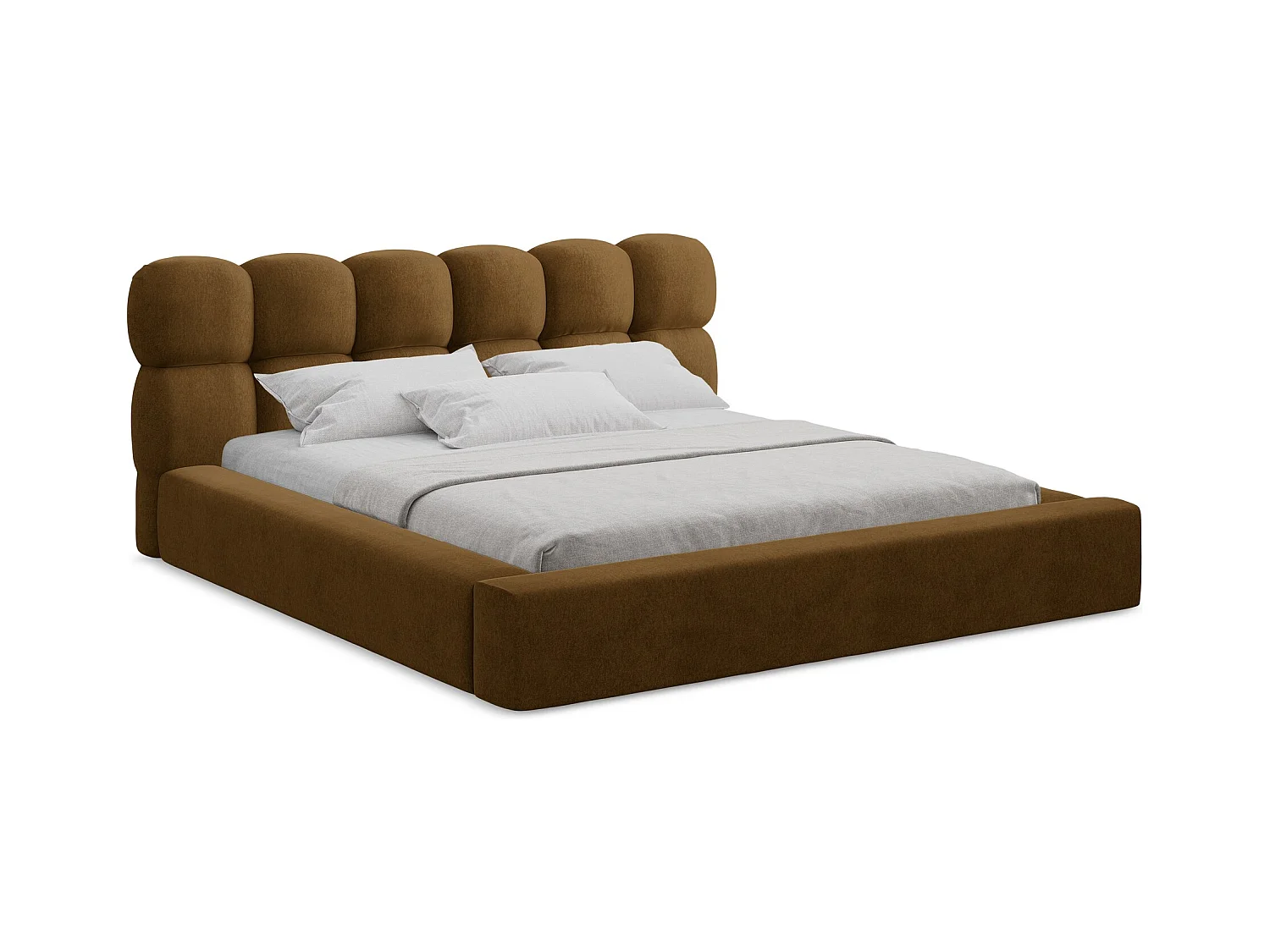 Lit rembourré avec rangement 200 x 240 - en Samt - moutarde - KAHU
