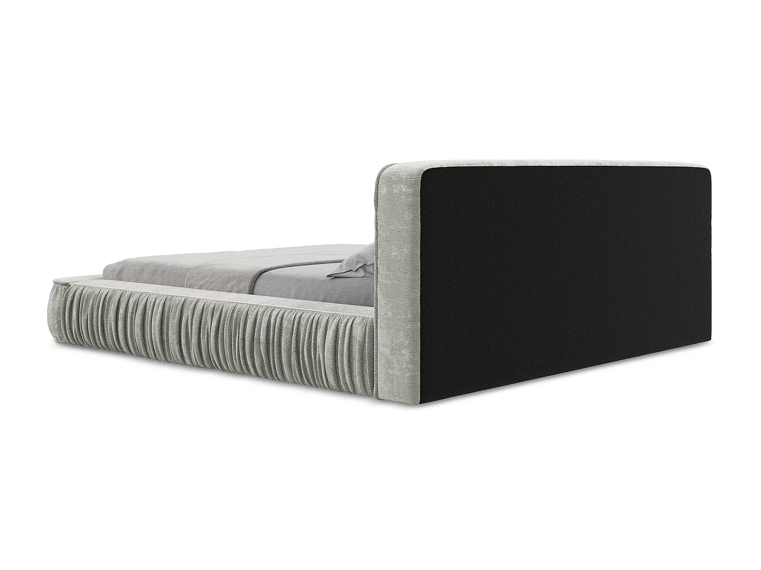 Polsterbed mit Stauraum - 198 x 238 - Chenille - Hellgrau - KEONI