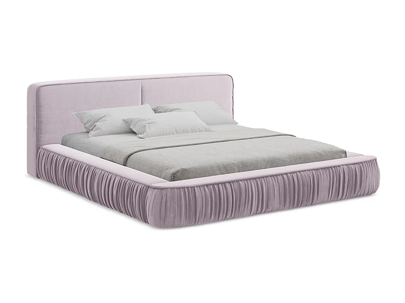 Polsterbed mit Stauraum - 218 x 238 - Samt - Lavendel - KEONI