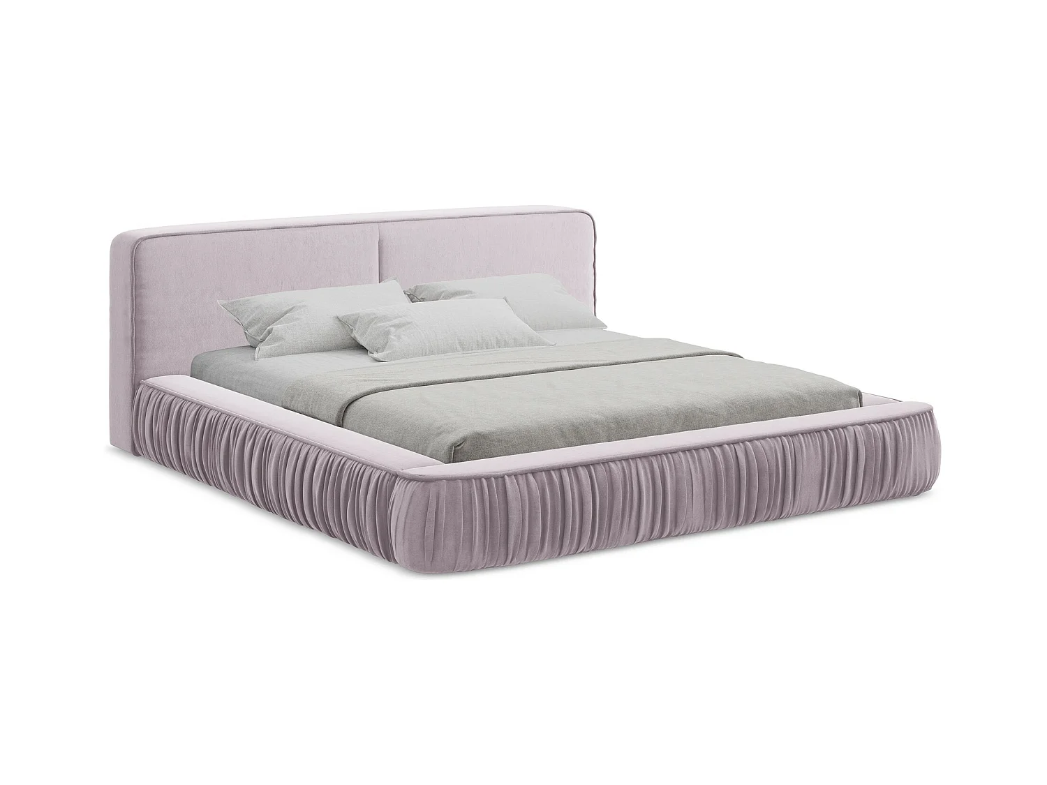 Lit rembourré avec rangement 218 x 238 - en Samt - lavande - KEONI