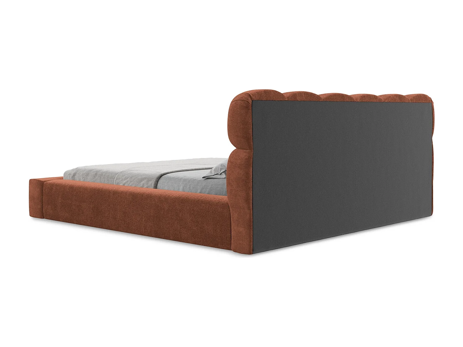 Polsterbed mit Stauraum - 180 x 240 - Chenille - Terrakotta - KAHU