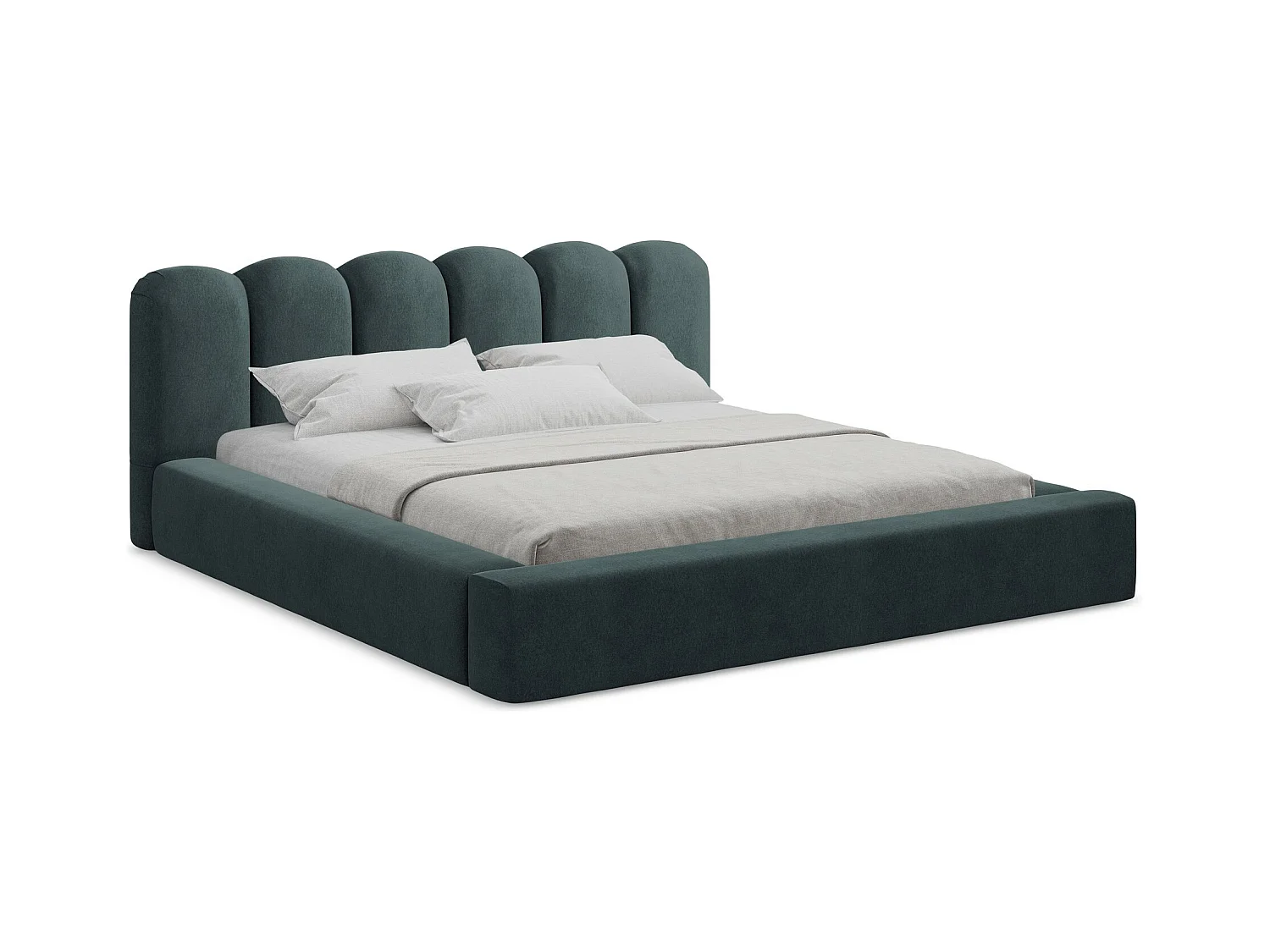 Lit rembourré avec rangement 200 x 238 - en Samt - marin - MANO