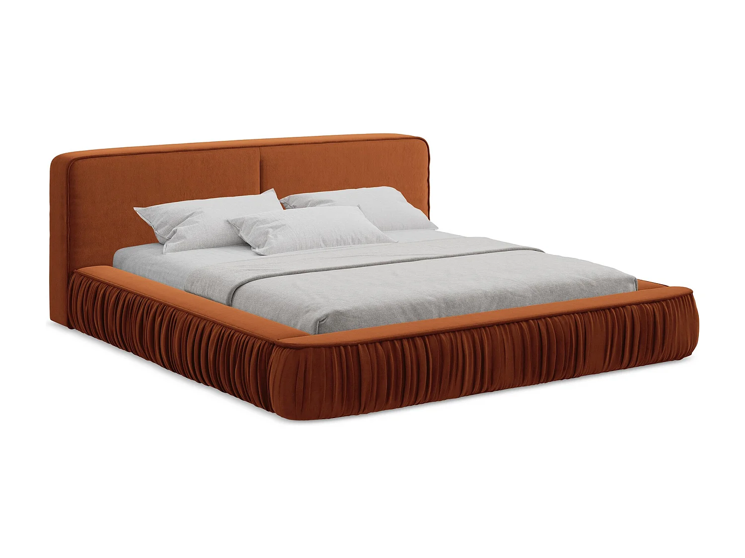 Bed met opbergruimte - 178 x 238 van Terracotta Fluweel - KEONI