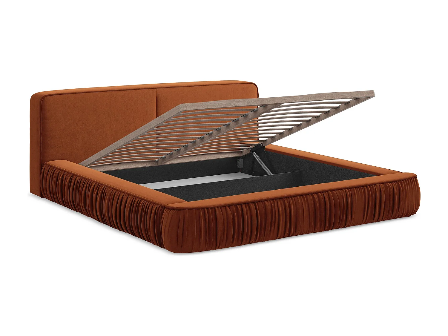 Bed met opbergruimte - 178 x 238 van Terracotta Fluweel - KEONI