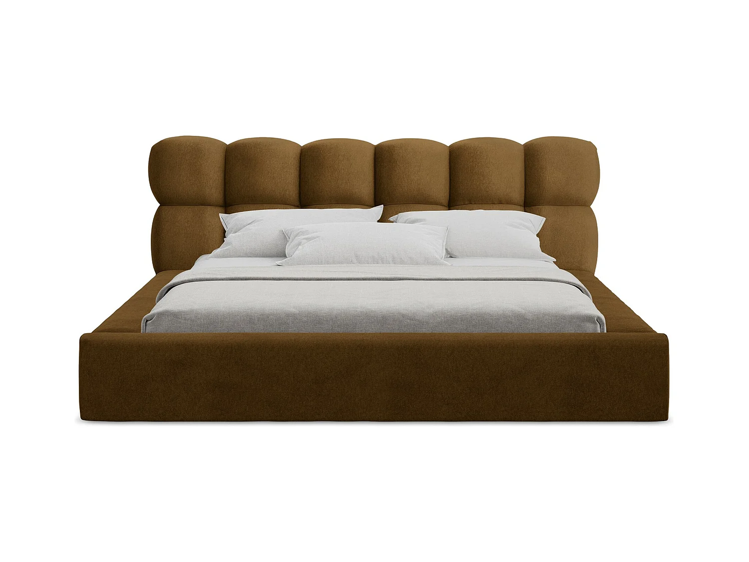Lit rembourré avec rangement 220 x 240 - en Samt - moutarde - KAHU