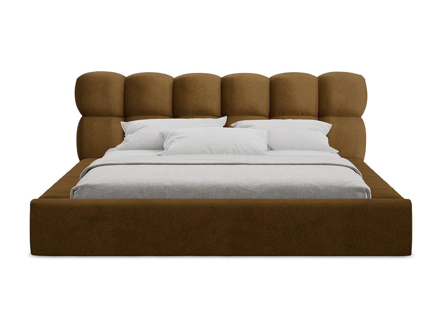 Lit rembourré avec rangement 220 x 240 - en Samt - moutarde - KAHU