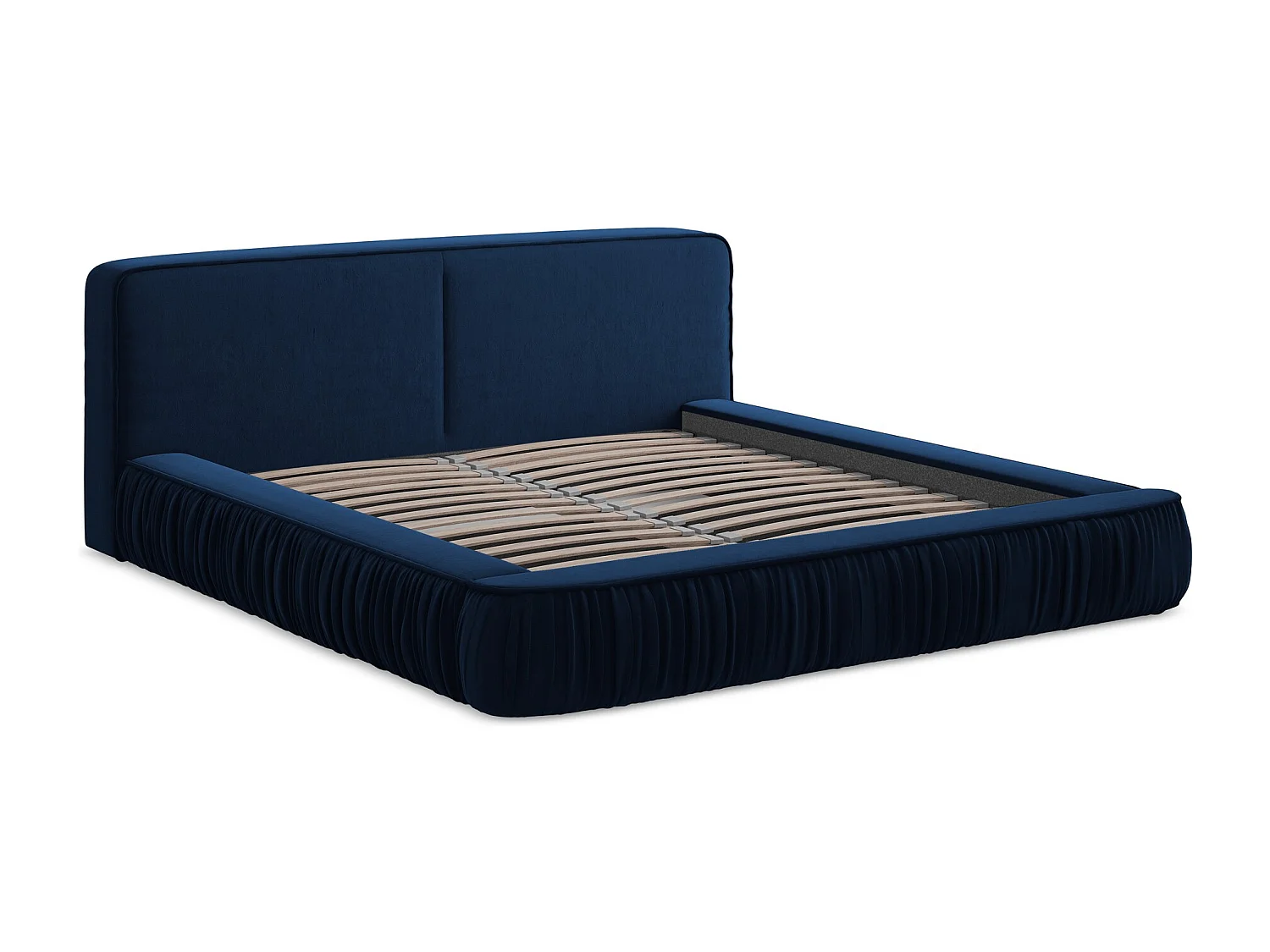 Bed met opbergruimte - 198 x 238 van Koningsblauw Fluweel - KEONI