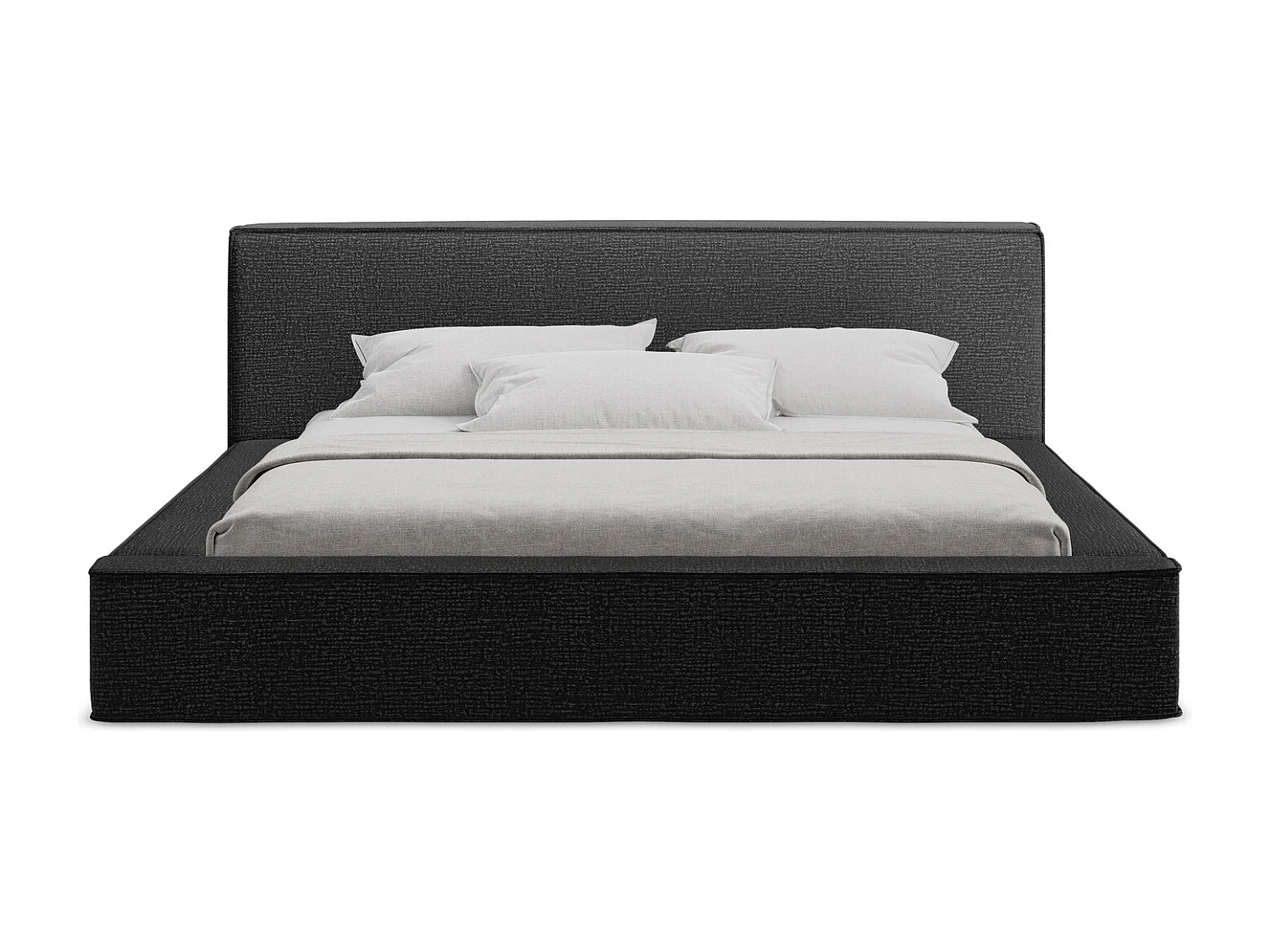 Polsterbed mit Stauraum - 180 x 240 - Strukturstoff - Anthrazit - NOHO