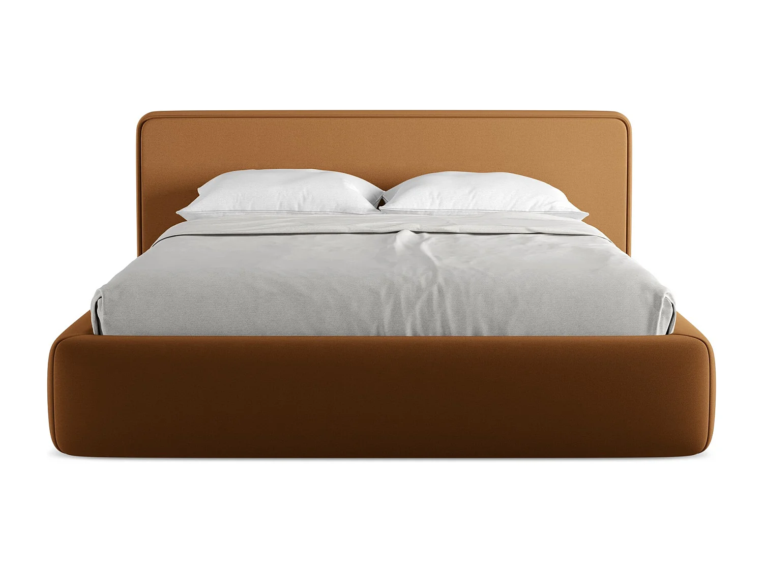 Bed met opbergruimte - 200 x 225 van Terracotta Bouclé - KIANA