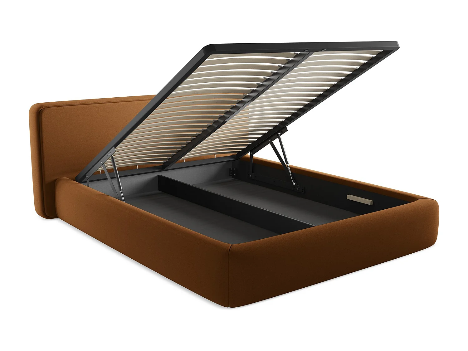 Bed met opbergruimte - 200 x 225 van Terracotta Bouclé - KIANA