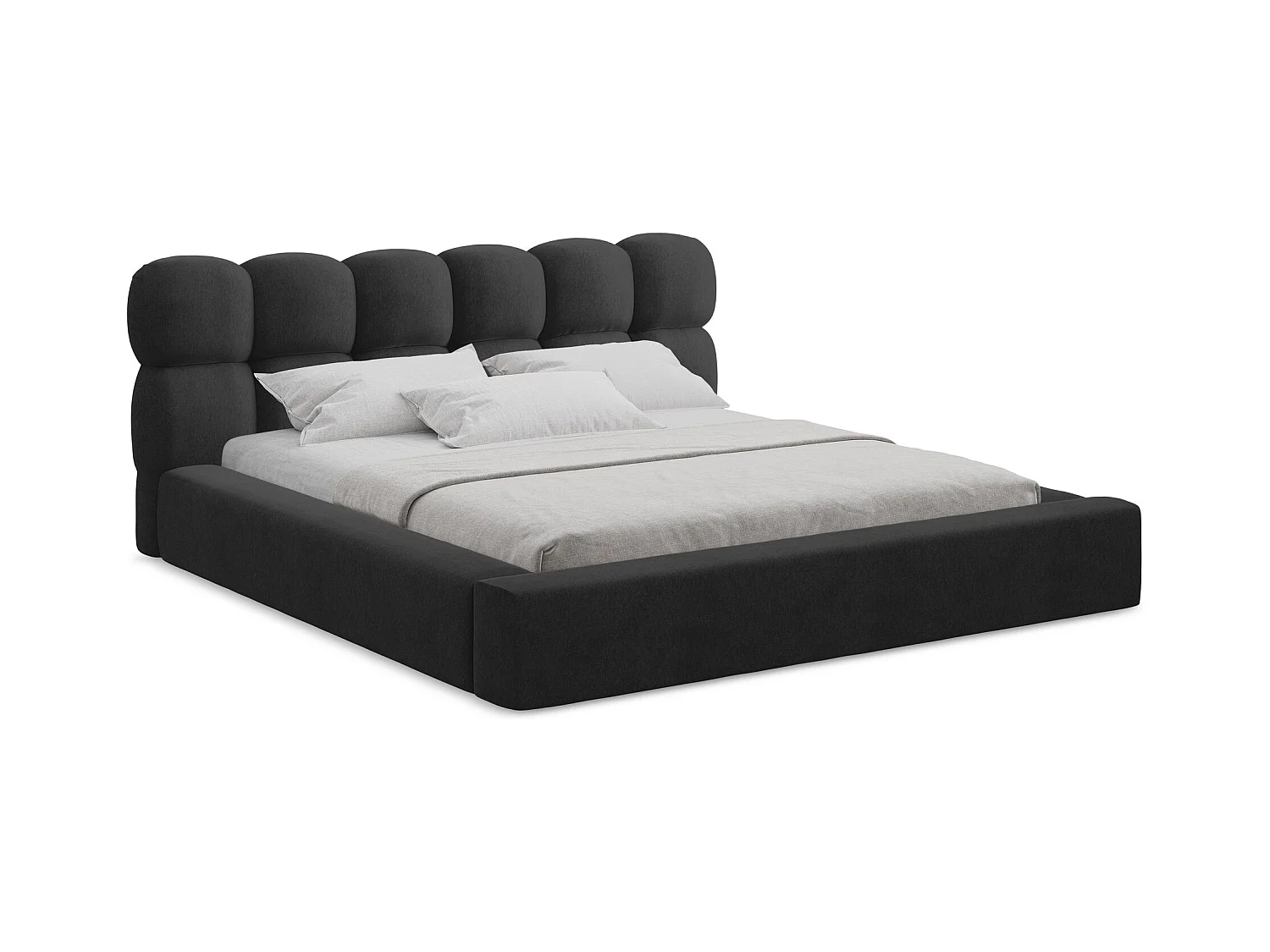 Lit rembourré avec rangement 200 x 240 - en Samt - noir - KAHU