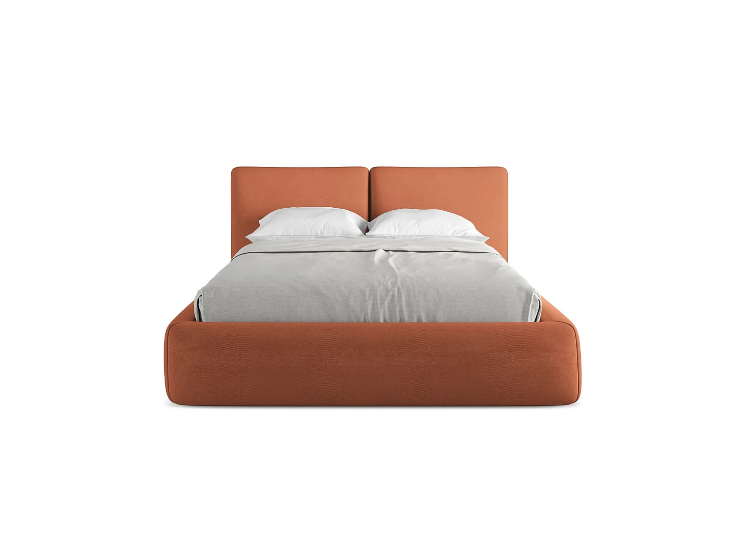 Polsterbed mit Stauraum - 160 x 228 - Chenille - Terrakotta - MILANO