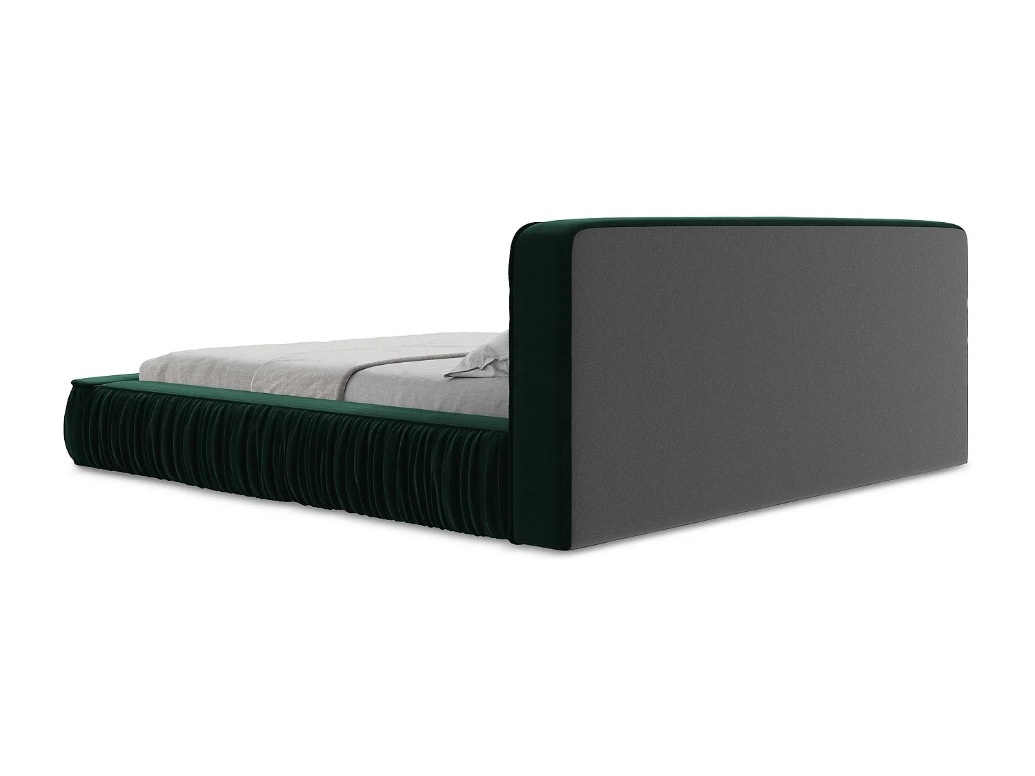 Bed met opbergruimte - 218 x 238 van Flessengroen Fluweel - KEONI