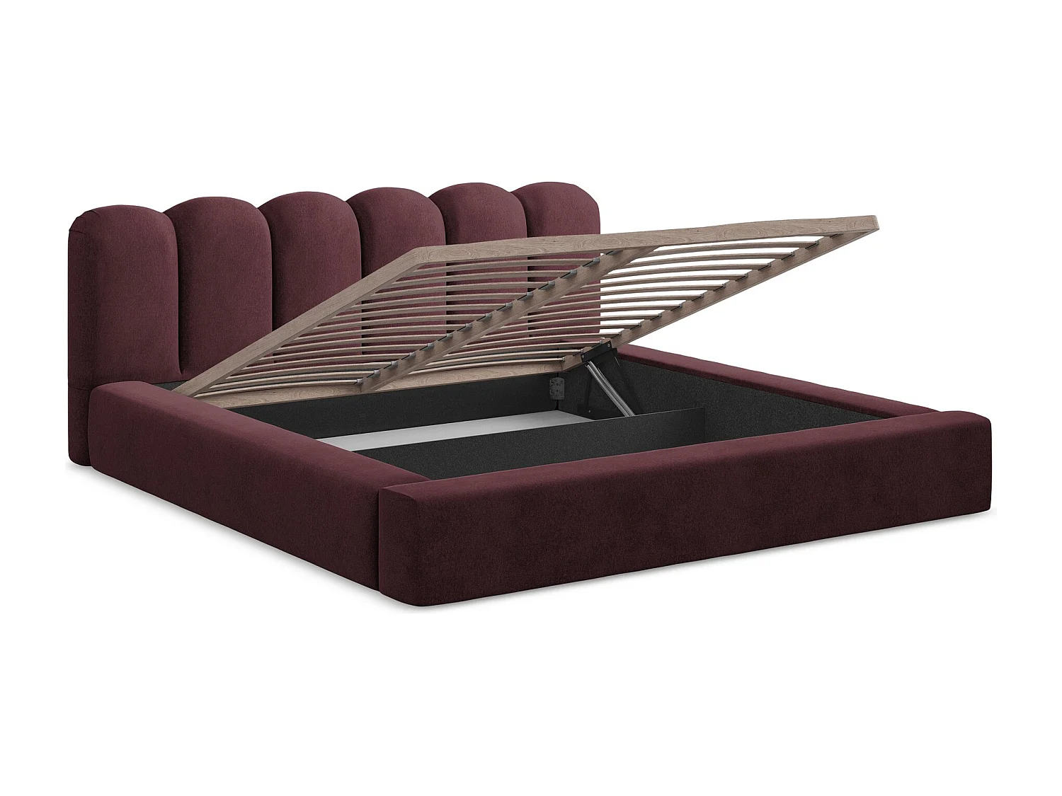 Bed met opbergruimte - 220 x 238 van Bourgondië Fluweel - MANO