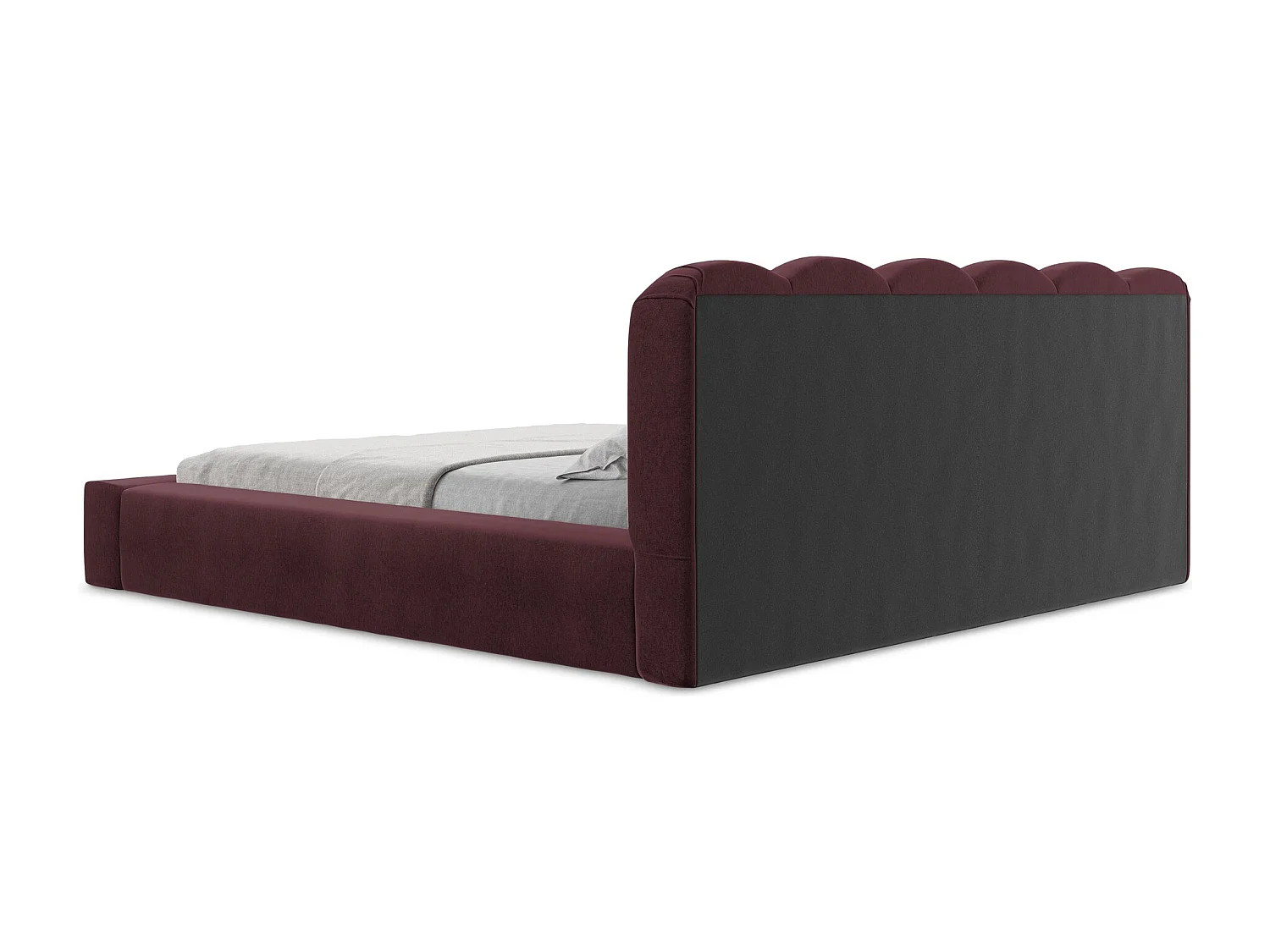 Bed met opbergruimte - 220 x 238 van Bourgondië Fluweel - MANO