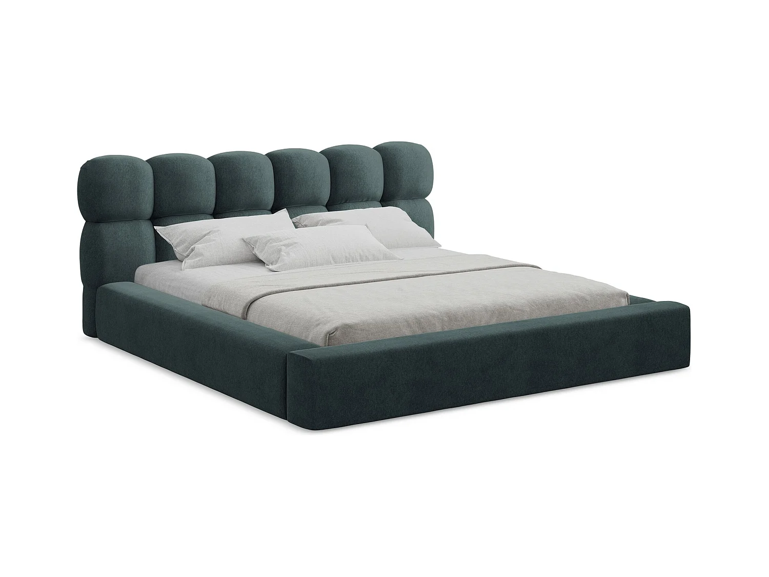 Lit rembourré avec rangement 200 x 240 - en Samt - marin - KAHU