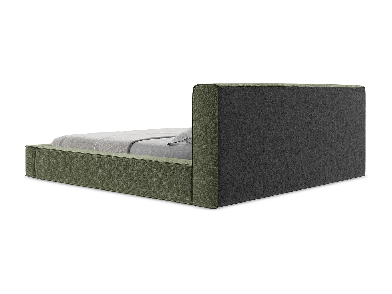 Lit rembourré avec rangement 200 x 240 - en Strukturstoff - olive - NOHO