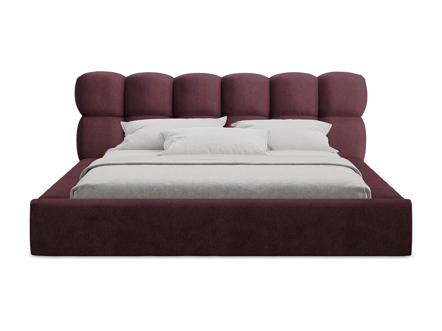 Polsterbed mit Stauraum - 180 x 240 - Samt - Burgund - KAHU