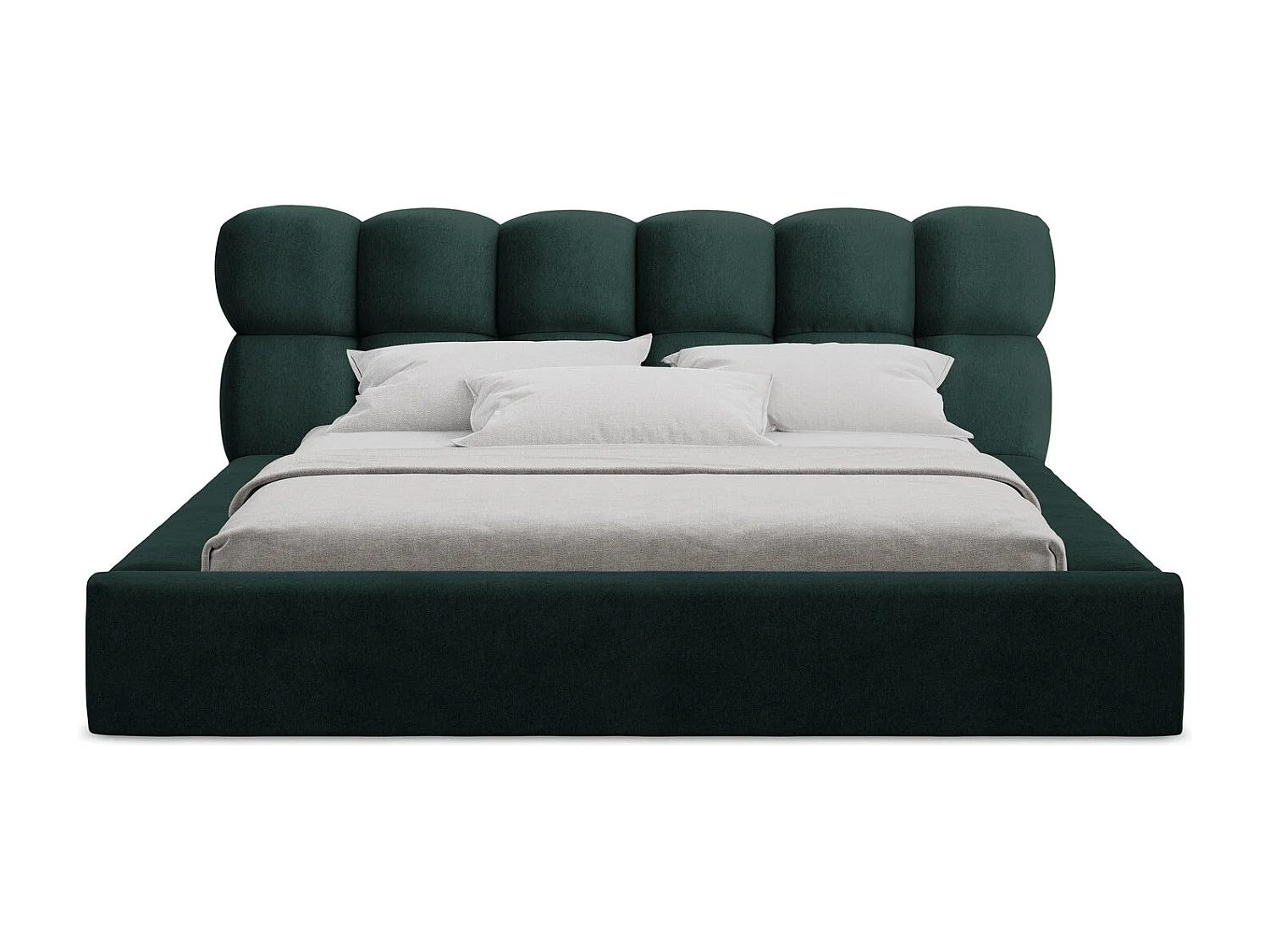 Lit rembourré avec rangement 180 x 240 - en Samt - gris vert - KAHU