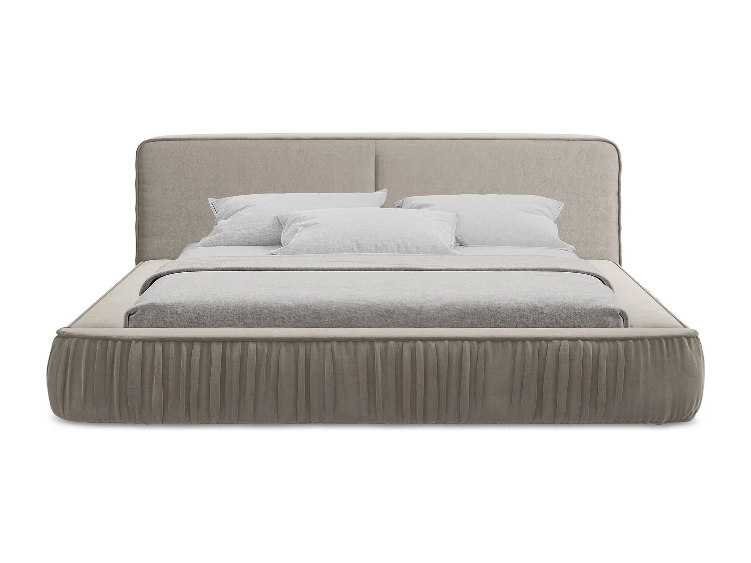 Bed met opbergruimte - 198 x 238 van Taupe Fluweel - KEONI
