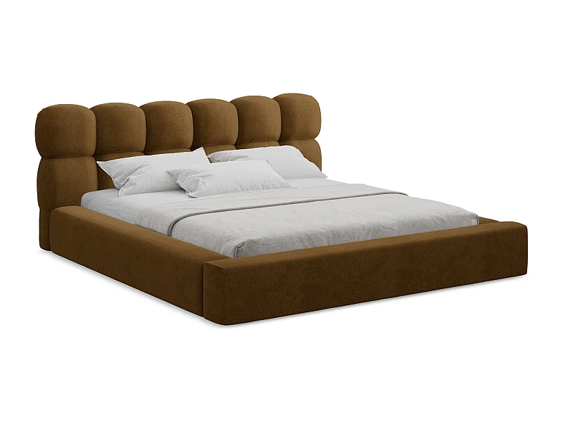 Polsterbed mit Stauraum - 180 x 240 - Samt - Senf - KAHU