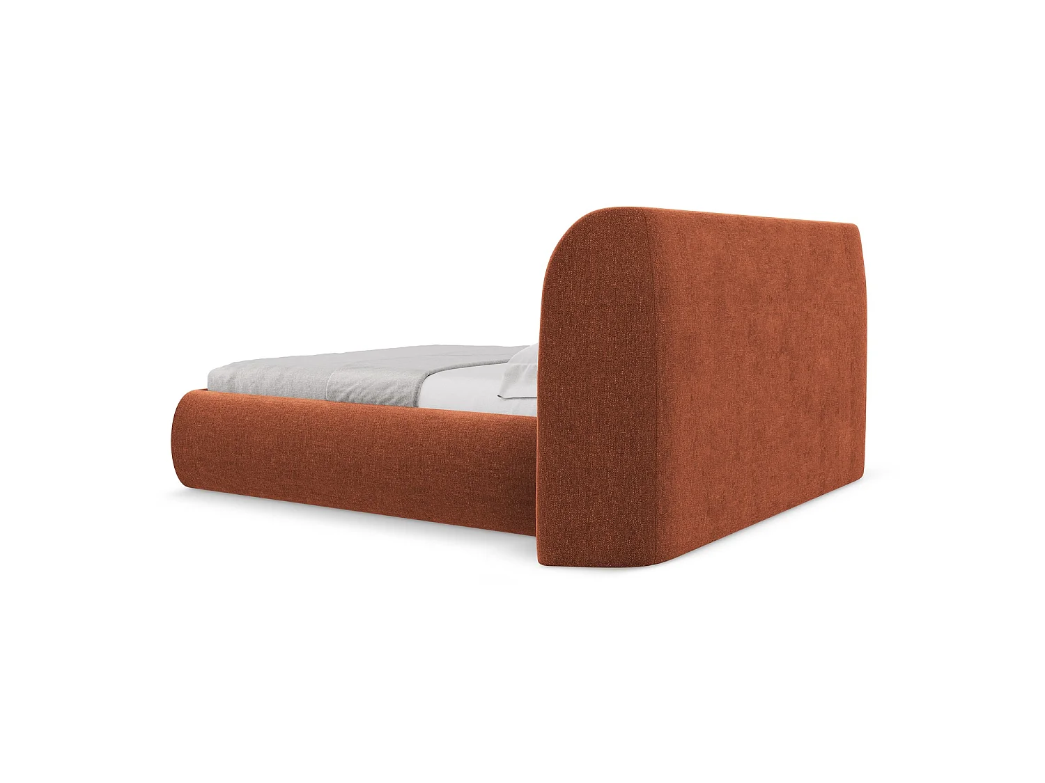 Polsterbed mit Stauraum - 210 x 215 - Chenille - Terrakotta - TRIESTE