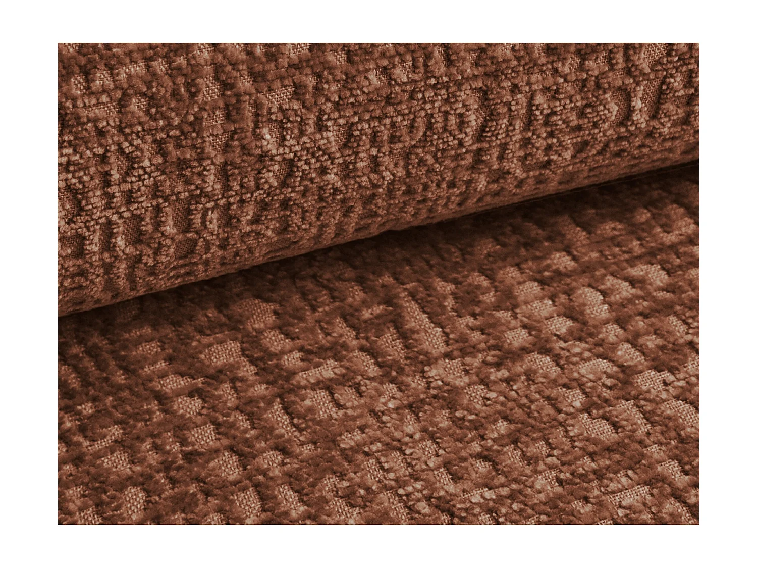 Lit rembourré avec rangement 180 x 240 - en Strukturstoff - terre cuite - NOHO