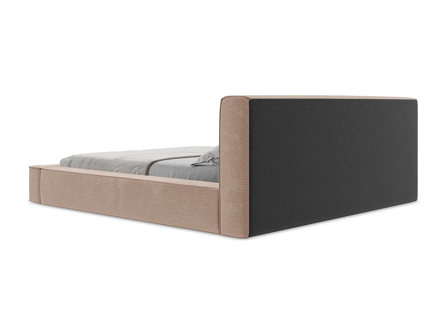 Lit rembourré avec rangement 180 x 240 - en Strukturstoff - rose sourd - NOHO