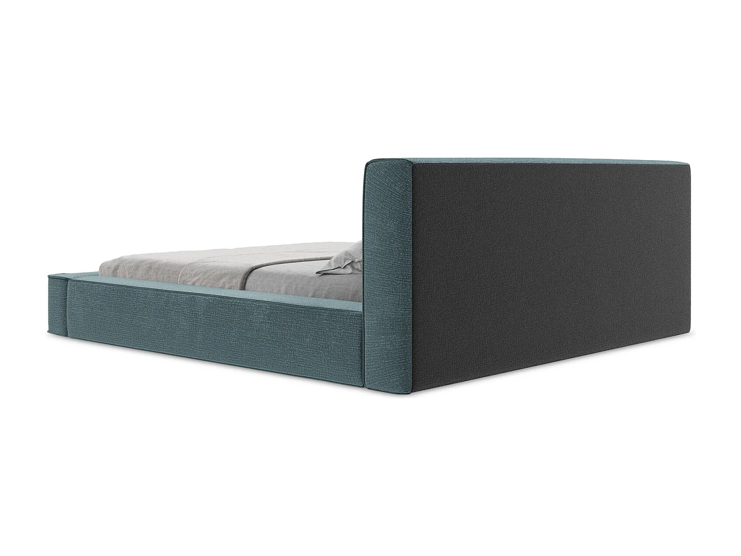 Lit rembourré avec rangement 220 x 240 - en Strukturstoff - marin - NOHO