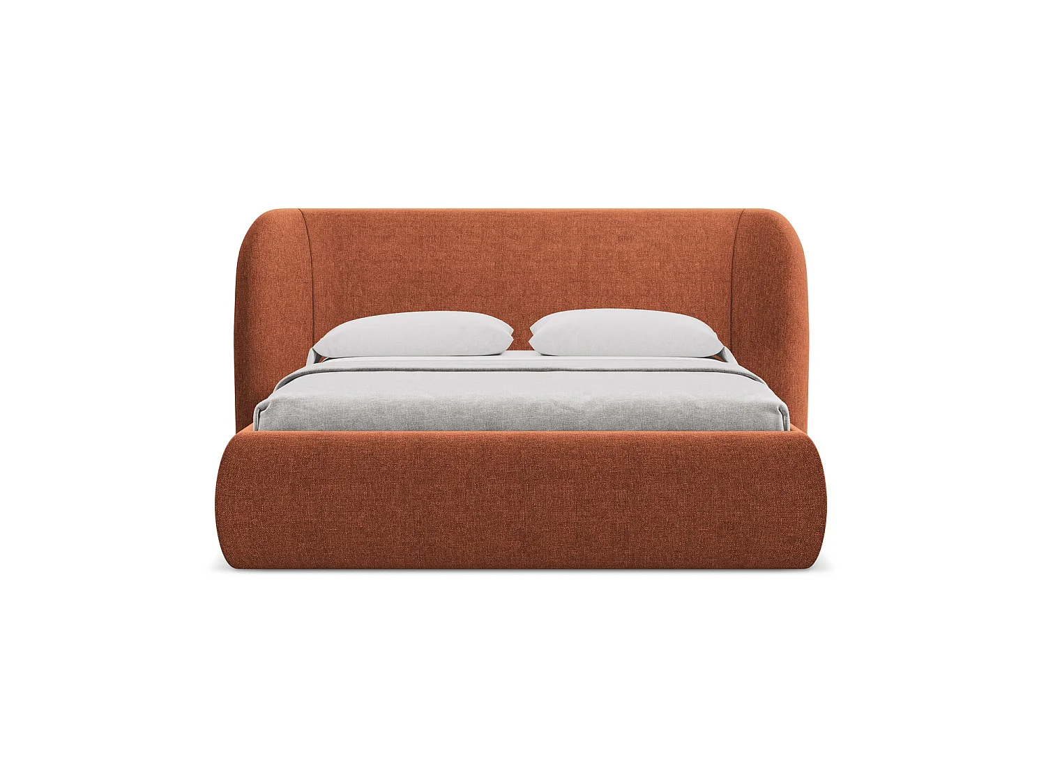 Polsterbed mit Stauraum - 230 x 215 - Chenille - Terrakotta - TRIESTE