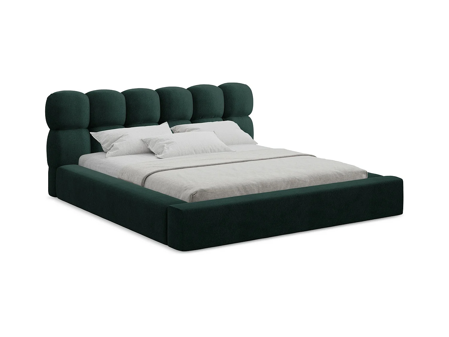 Lit rembourré avec rangement 200 x 240 - en Samt - gris vert - KAHU