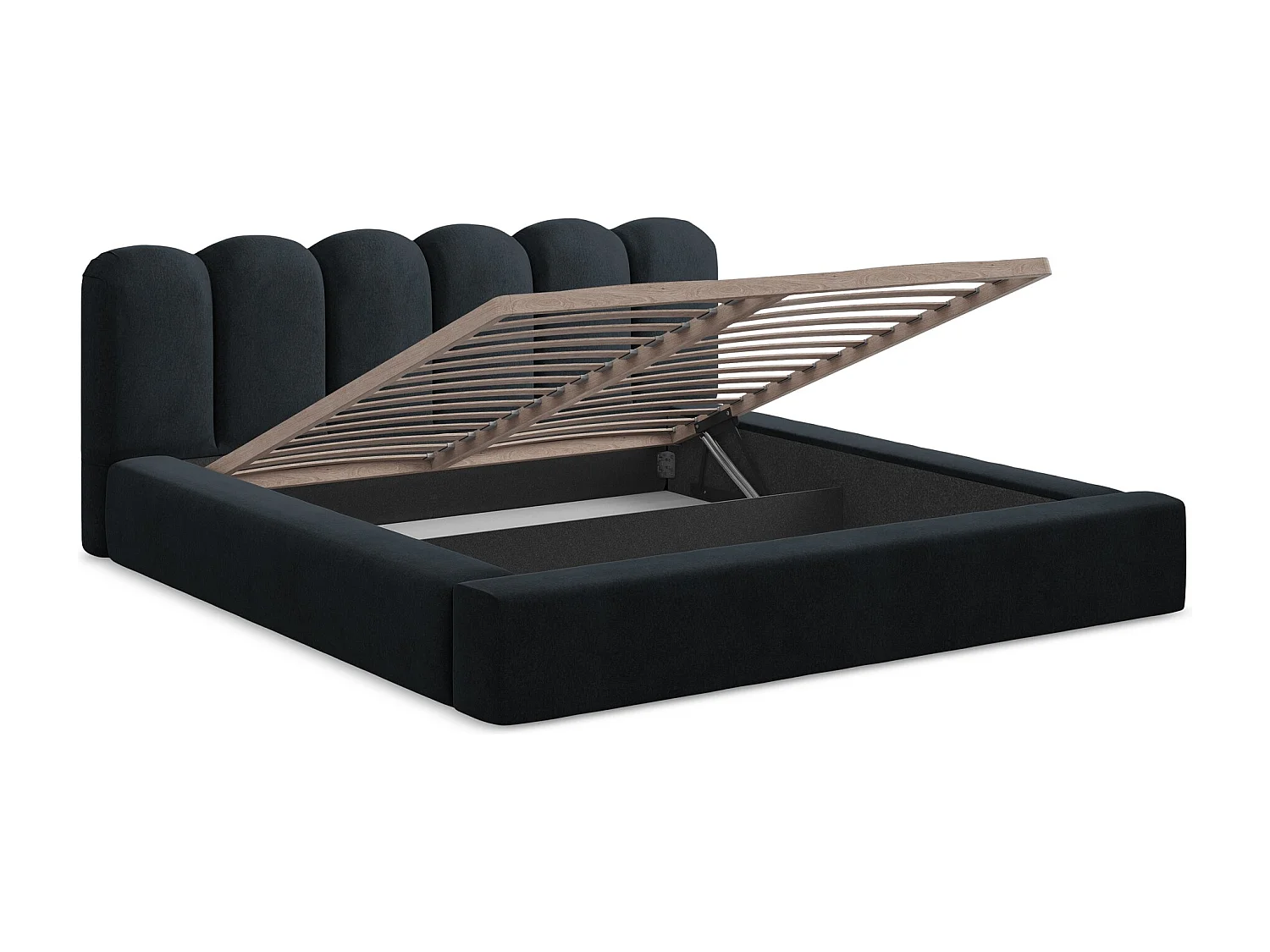 Bed met opbergruimte - 200 x 238 van Koningsblauw Fluweel - MANO